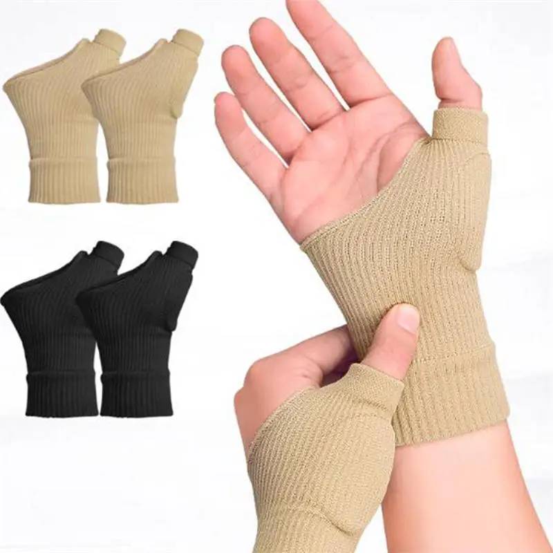 1Pair Wrist Guard Palm Men's/women's Joint Sports Sprain Elastic Wristband Warm Cold-proof Fitness Half-finger Gloves