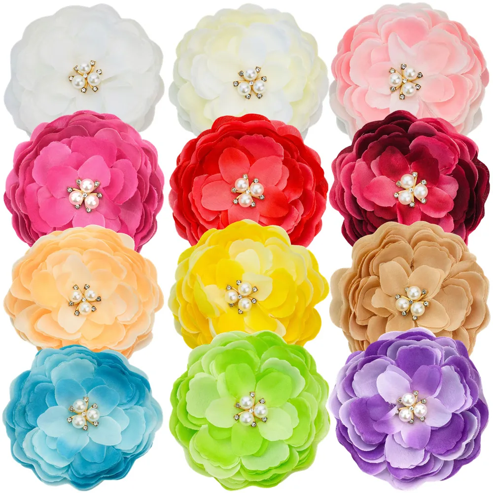 

Wholesale Faux Roses Artificial Roses Manual Sewn High-grade Peony Flowers 9cm Clothing Headgear Corsage Accessories