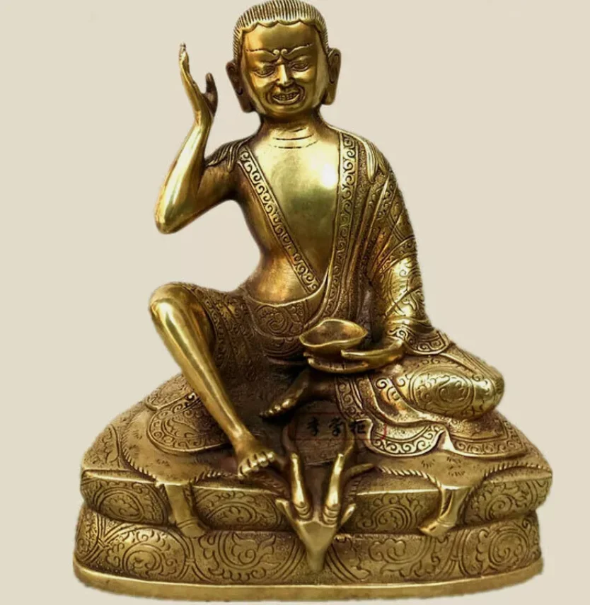 19cm bronze buddha Auspicious Milarepa Venerable Buddha Statue Milarepa