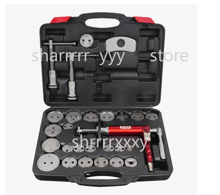 24-Piece Universal Pneumatic Brake Caliper Piston Retraction Kit – Magnetic Air Tool Set for Brake Adjustment