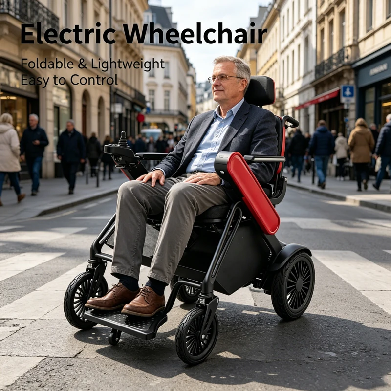 Fauteuil roulant électrique portable pour adultes |   Fauteuil roulant électrique pliable approuvé par les compagnies aériennes, aide à la mobilité longue distance pour personnes âgées et handicapées