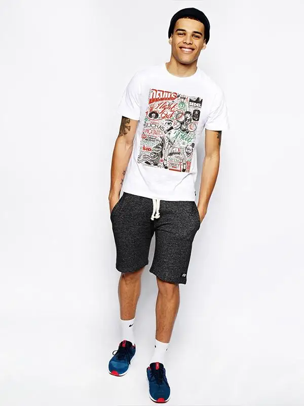 Hand-Drawn Graffiti Abstract Beauty Short-Sleeve T-Shirt Men's Fashion High Street Original  Cotton Youth Summer Top