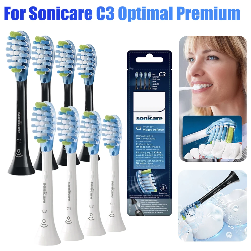 For Philips Sonicare C3 4 PCS Toothbrush Heads Replacement Toothbrush Heads Electric Toothbrush Head Plaque Defence