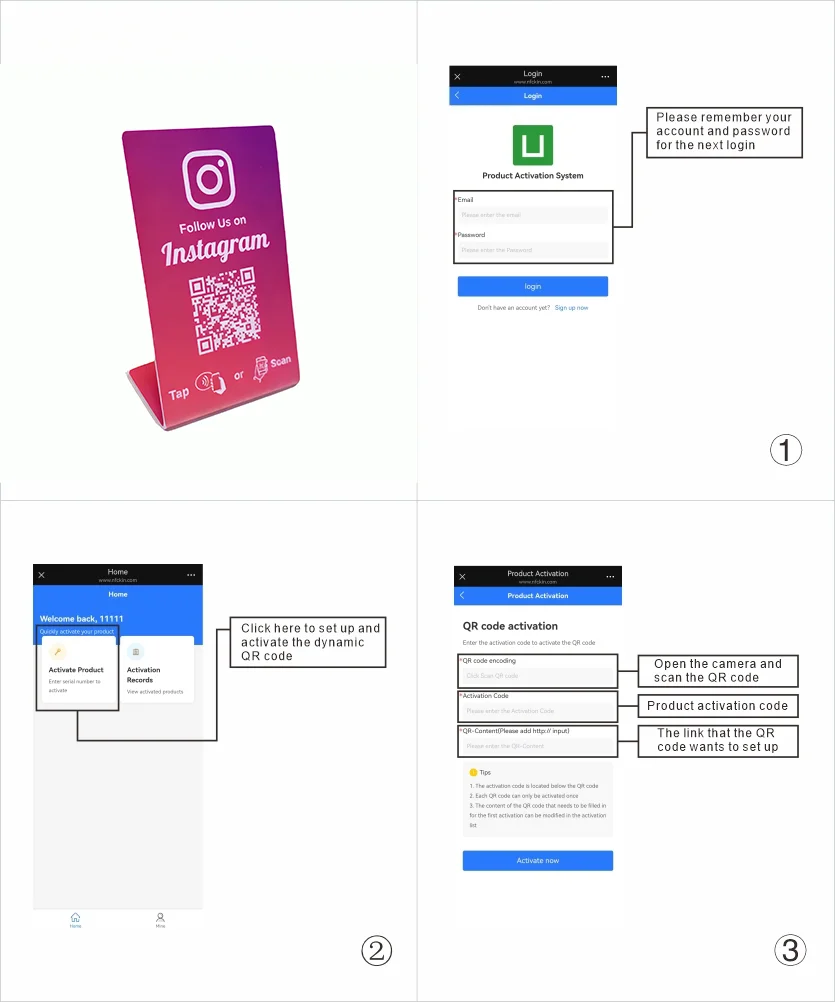 NFC 215 Programmierbar für Instagram Facebook NFC-Station Tisch 13,56 MHz QR-Code Kann Unabhängig Eingestellt Werden, um Stehende Karte zu Verknüpfen – Detail 4