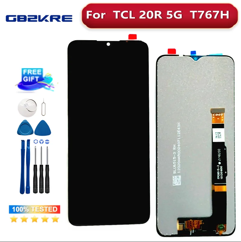 

Original 6.52'' For TCL 20 R 5G T767H LCD Display Touch Screen Digitizer Assembly For TCL20 R TCL 20R 5G LCD