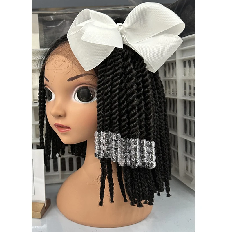 Hot Selling Kids Gevlochten Paardenstaart Met Kralen En Strik Kids Haar Gevlochten Met Kralen Transparant Groen Roze Kralen Met Elastische Band