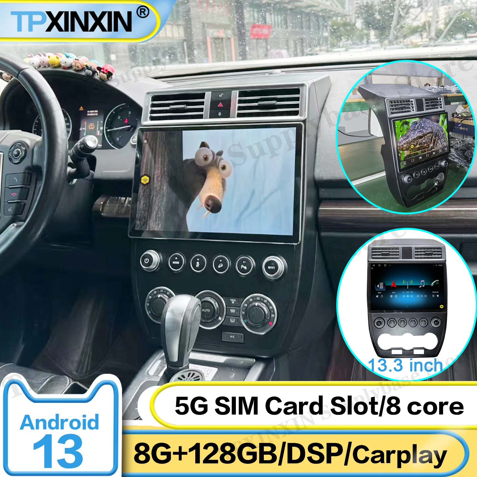 13.3 Inch Android 13 For Land Rover Freelander 2 2006~2015 GPS Navigation Car Radio With Wireless Carplay Mirror Link Head Unit