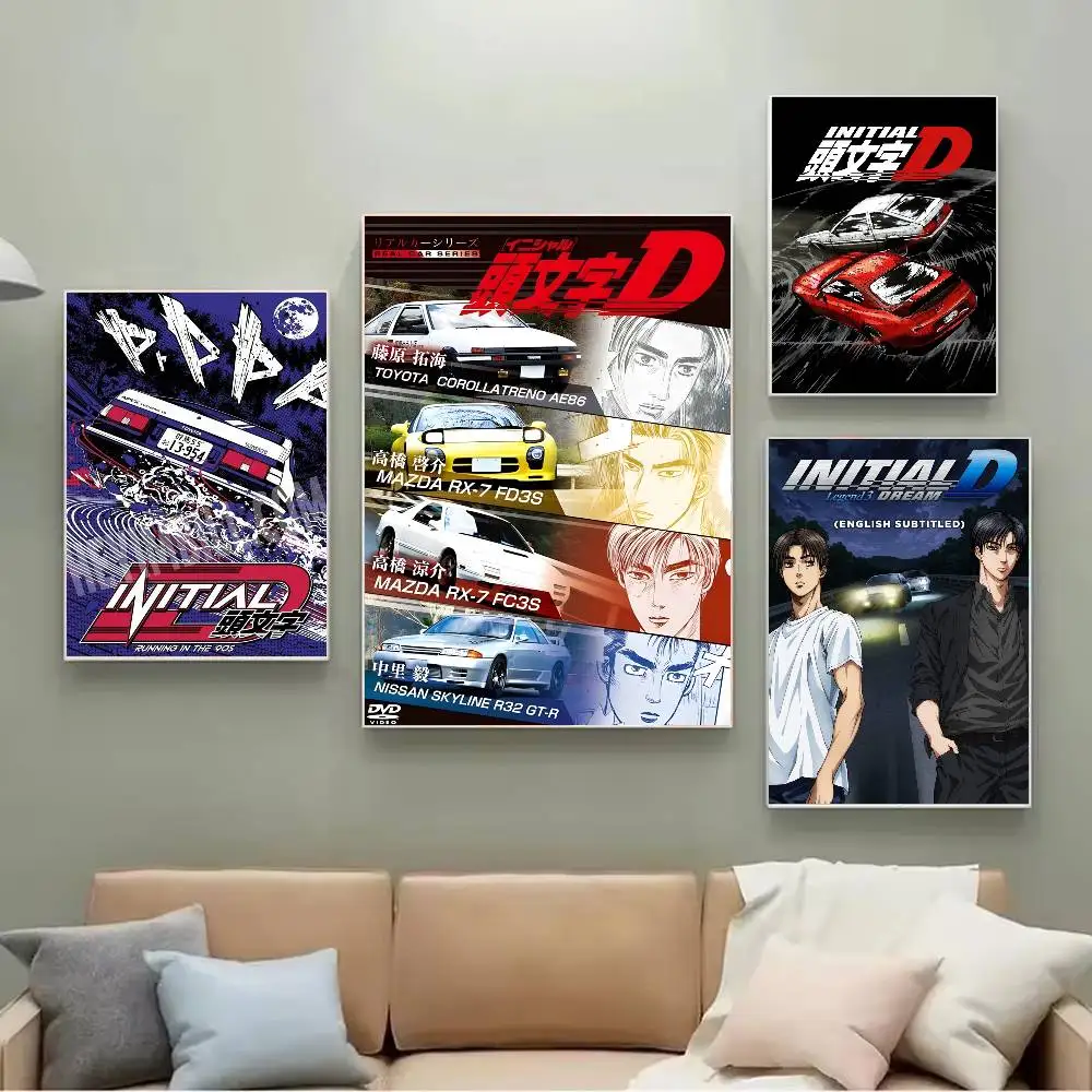 اليابانية سباق أنيمي الأولي D الكلاسيكية أنيمي المشارك ذاتية اللصق الفن ورقة مقاومة للماء ملصق مقهى بار غرفة جدار ديكور #3