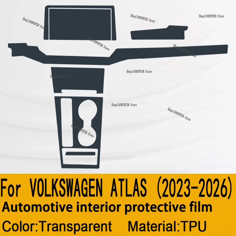

For VOLKSWAGEN ATLAS (2023-2026) TPU Gearbox Panel Dashboard Screen Protective Film Interior Cover Anti-Scratch Car Accessories