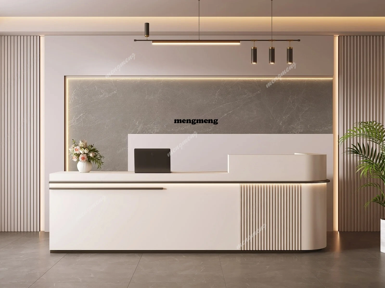 

Стойка регистрации во французском кремовом стиле, простой современный отель, салон красоты, стойка регистрации, консультационный центр клиента, офисная мебель