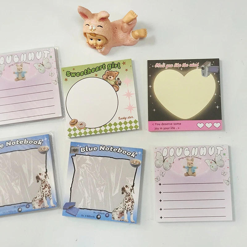 50Pcs Bear Bunny Butterfly Memo Pad Decoration Scrapbooking Diary DIY Message Notes Paper To Do List Notepad School Stationery