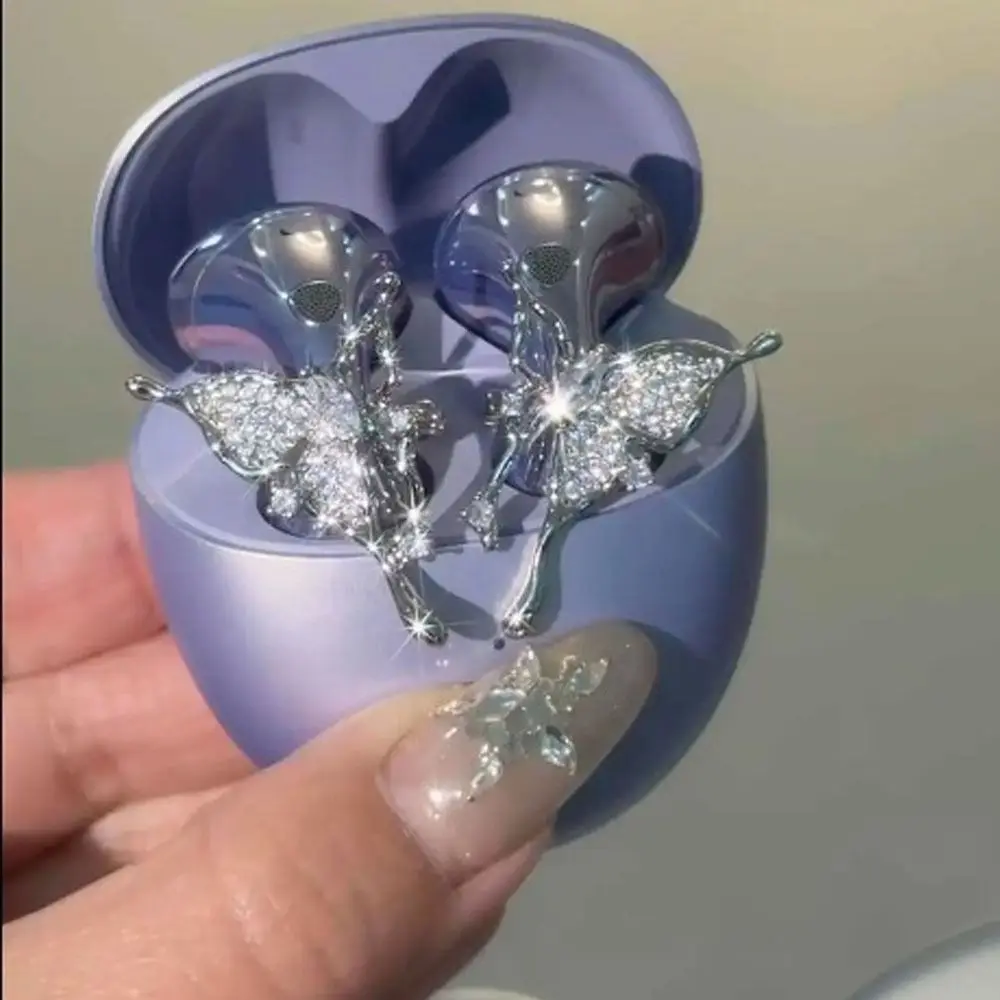 DIY Headphone Diameter Buckle Zircon Removeable Headphone Decoration Clip Easy to Install Rotatable Earbud Accessories