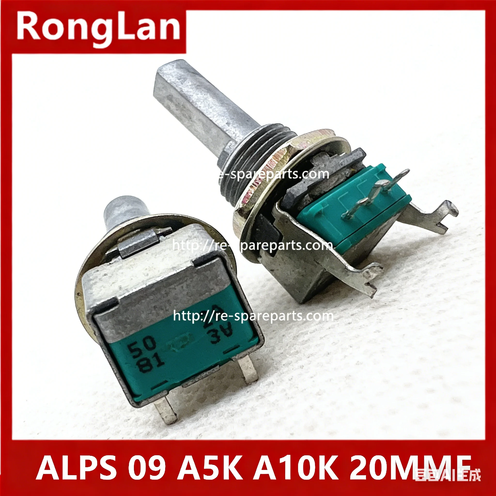 [SA] ALPS 09 RK09 Precision Potentiometer A5K A10K B10K B100K 20MMF 20MM D shaft --10PCS/LOT