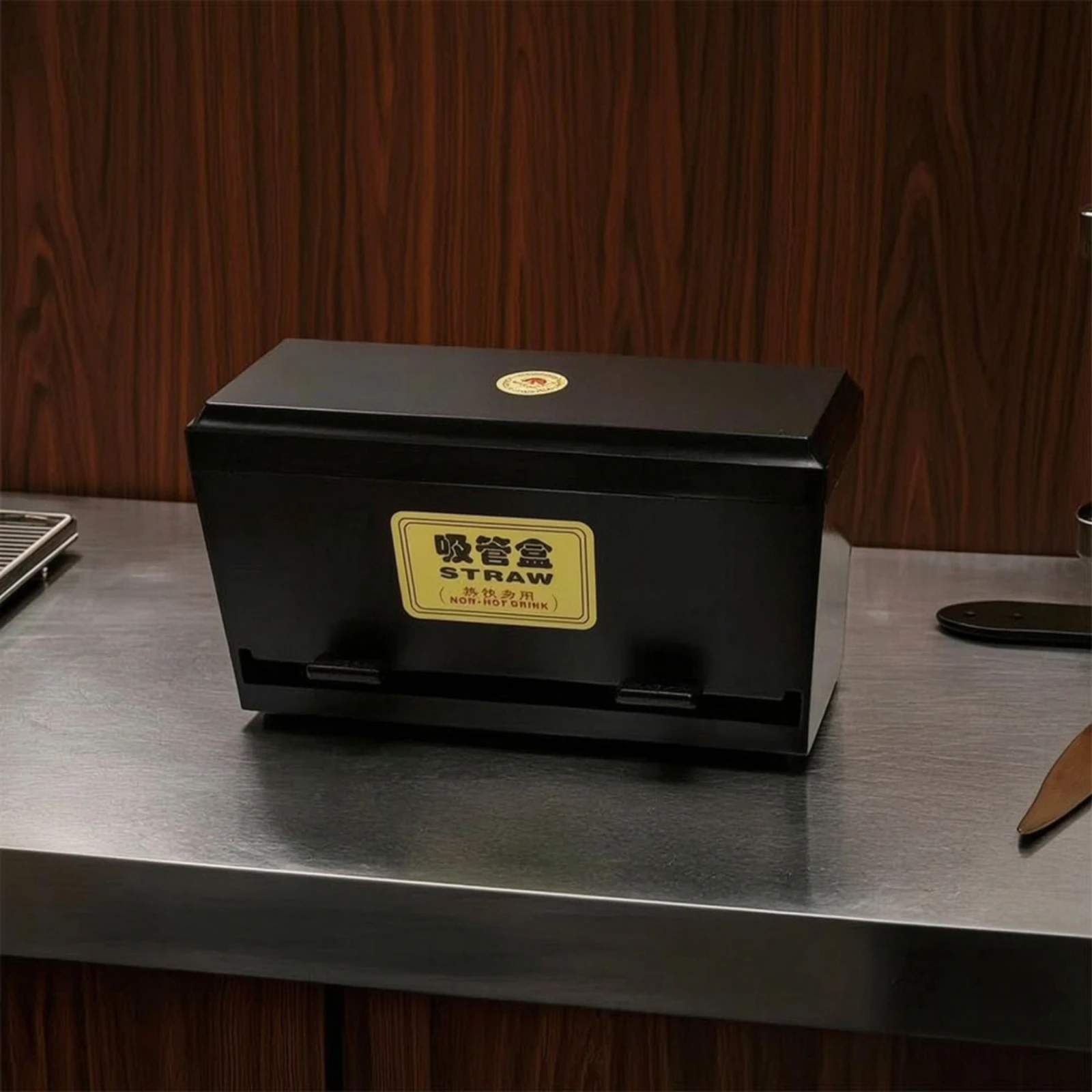Dispensador de Canudos Retangular, Caixa Organizadora de Canudos, Economiza Espaço, Durável para Cafés, Estações de Bebidas, Áreas de Preparação