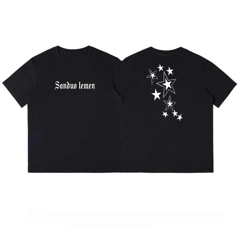 

New Design Sense Fashion Printing Pure Cotton T-shirt 2025 Summer Men and Women Loose and Comfortable Versatile Trend T-shirt