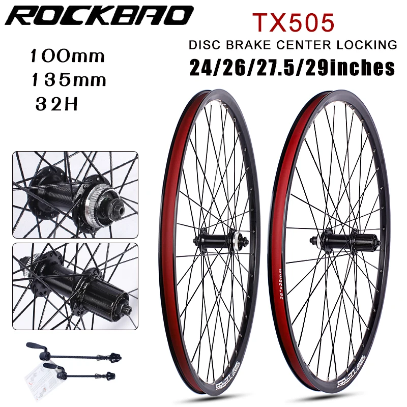 

ROCKBAO mountain wheel set 24/26/27.5/29 inch aluminum alloy disc brake TX505 road bike 700C middle lock wheel set