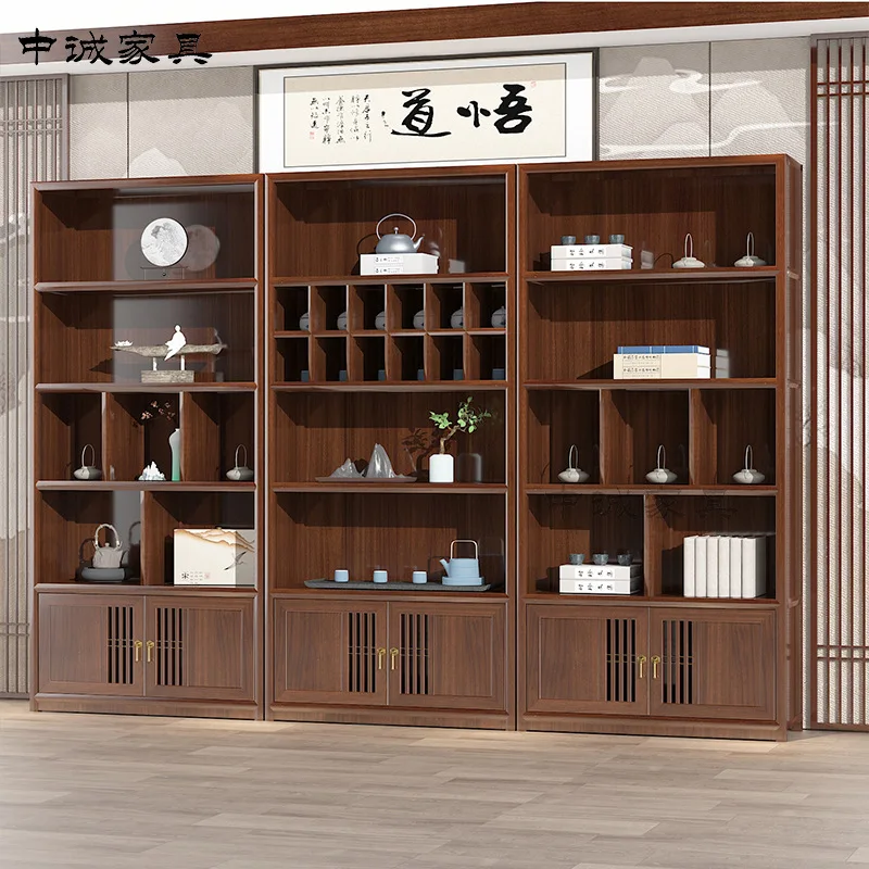 Custom Solid Wood Display Cabinet Tea Sets, Tea Room Display Cabinet, Zen Style Display Cabinet, Tea Leaf Shelf, Boo