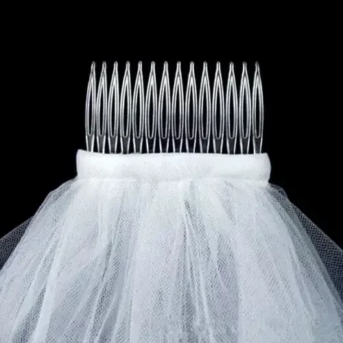 Pearl Handmade beaded White Beads White/Ivory 2T Wedding Bridal Veil with Comb 2024
