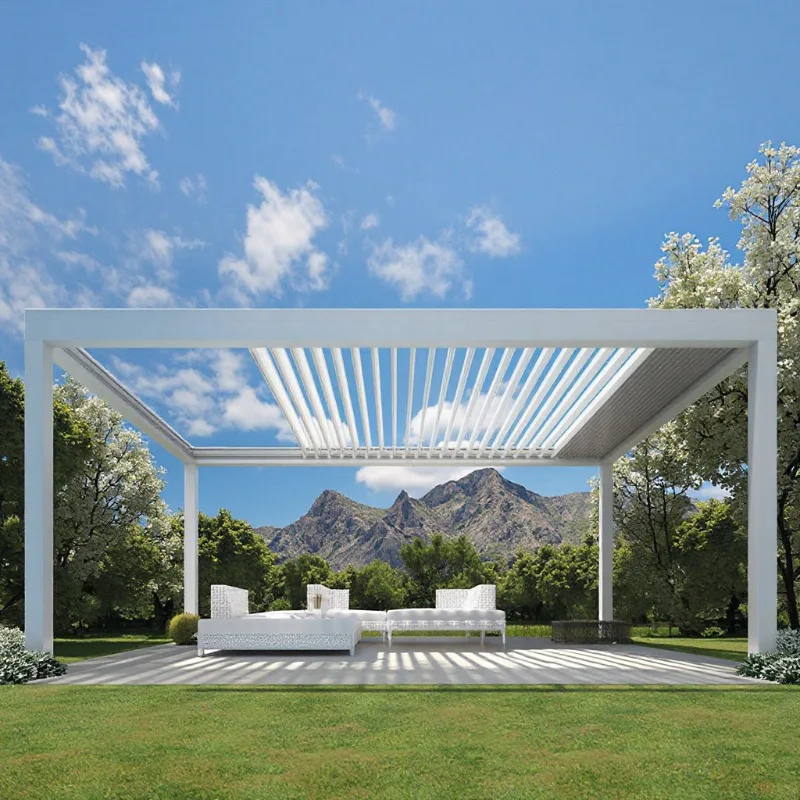 

Роскошная моторизованная алюминиевая пергола 3x3 6x4 м, беседка-павильон, водонепроницаемый уличный навес от дождя с моторизованной системой регулировки ламелей
