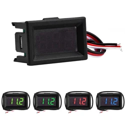 Voltmètre numérique LED pour voiture, compteur de tension automatique, testeur d'alimentation mobile, détecteur, rouge, vert, bleu, jaune-vert, DC, 0-30V, 0.36 pouces