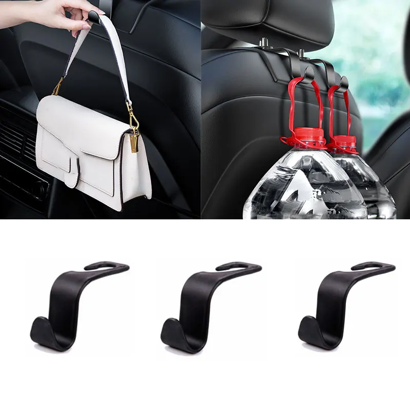 1/2/4 Pcs Car hooks Car Clips Front Seat Headrest Organizer Holder Auto Fastener Hangers Auto Storage Hooks for Bags Interior