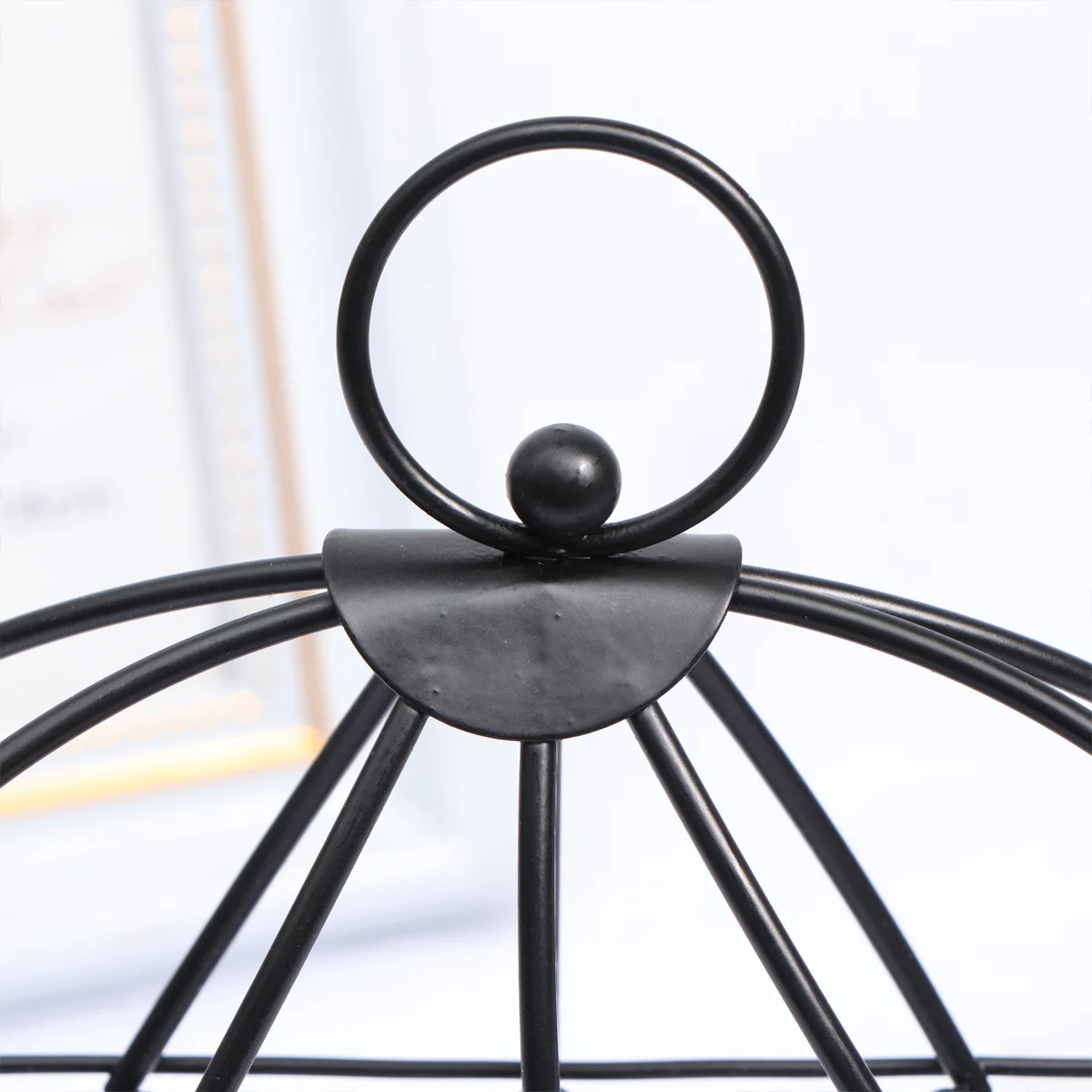 

Dome Shaped Iron Jewelry Display Rack Metal Desktop Decoration Earrings Storage Organizer Stand Black Home Bedroom Use Stylish