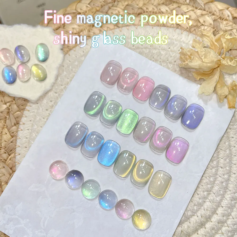 

Kaniu 12ml Cat Magnetic Gel Nail Polish Candy Color Glitter Cat Eye Nail Varnish Semi Permanent UV Soak Off Nail Art Manicure