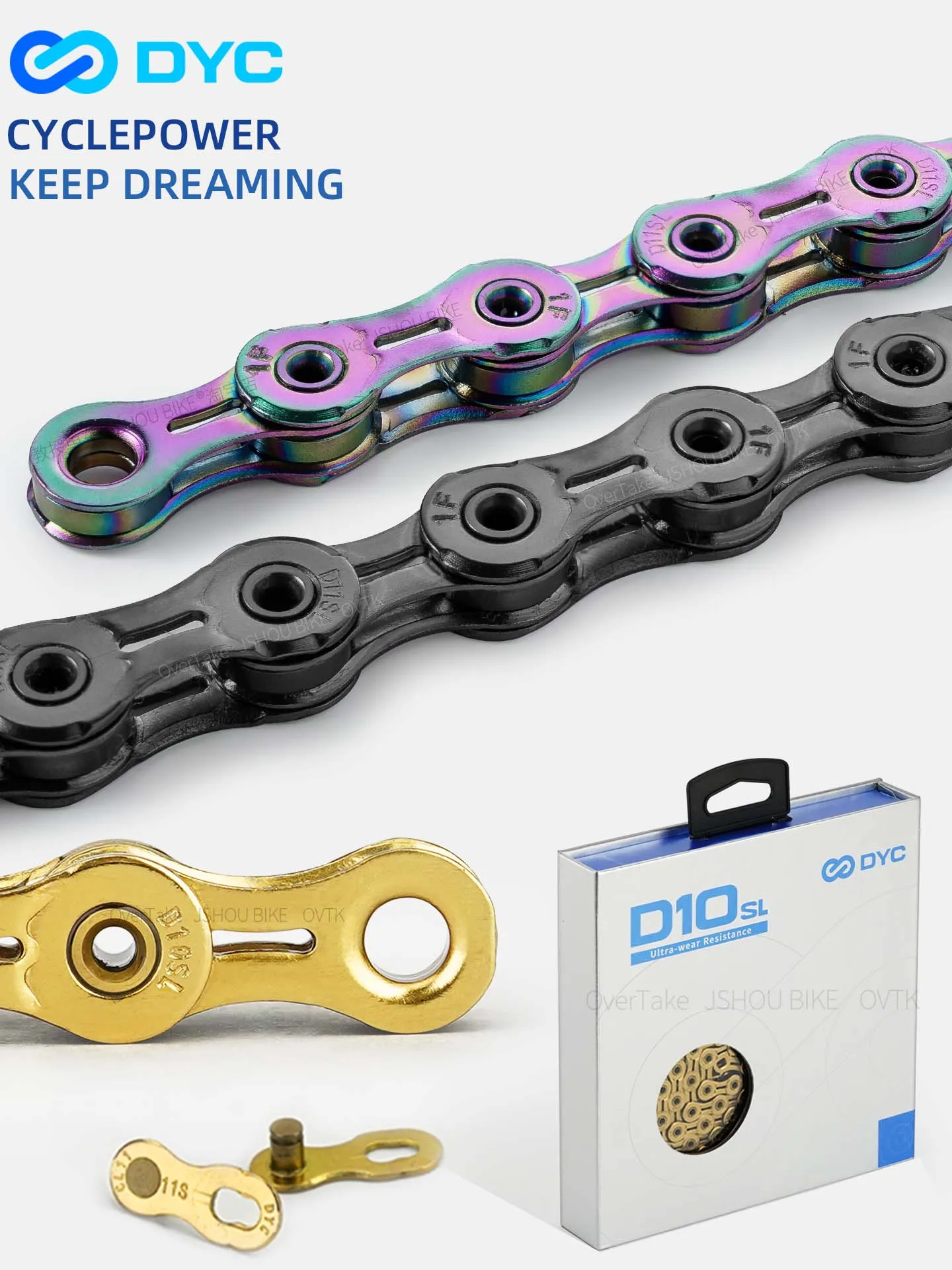 DYC 10/11 speed Bike Chain Ultra-light weight Colorful Hollowed-out MTB Road Bicycle For shimano SRAM DA Shimano Cycling parts - view 5