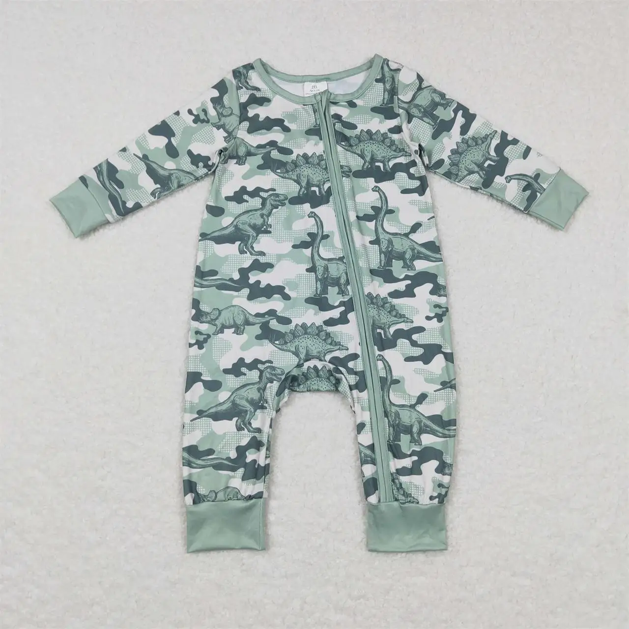 

Wholesale Kids Toddler One-piece Newborn Coverall Bodysuit Green Jumpsuit Baby Boy Zipper Long Sleeves Dinosaurs Camo Romper