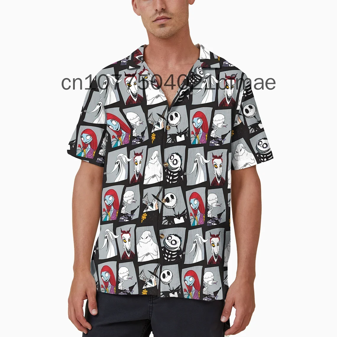 

Retro Disney Nightmare Before Xmas Hawaiian Shirt, Tis the Season Halloween Button Up Shirt, Jack Sally Oogie Boogie Shirt