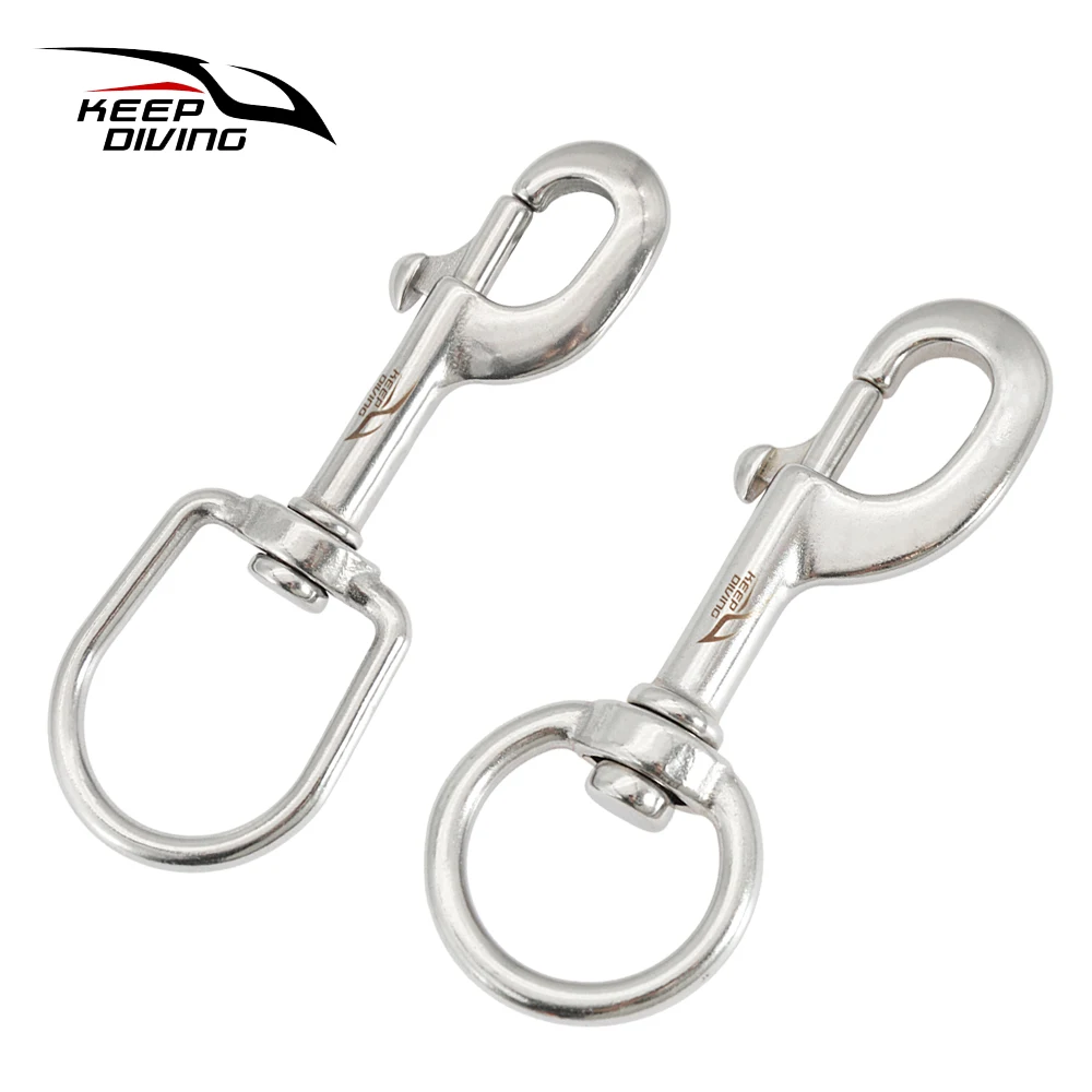1Pcs 316 Stainless Steel Bolt Snap Hook 120MM Scuba Diving Hook Accessory For Equipment BCD 360 ° Rotation Quick-release Buckle