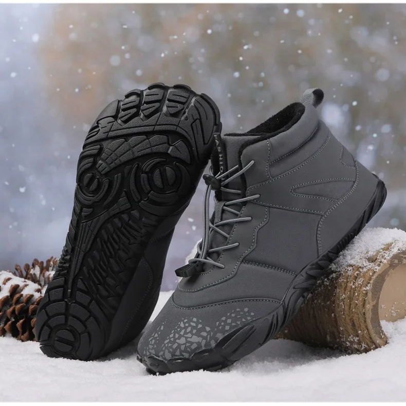 

Fleece-Lined Hiking Boots for Men and Women Snow Boots Anti-Slip Stream-Crossing Shoes