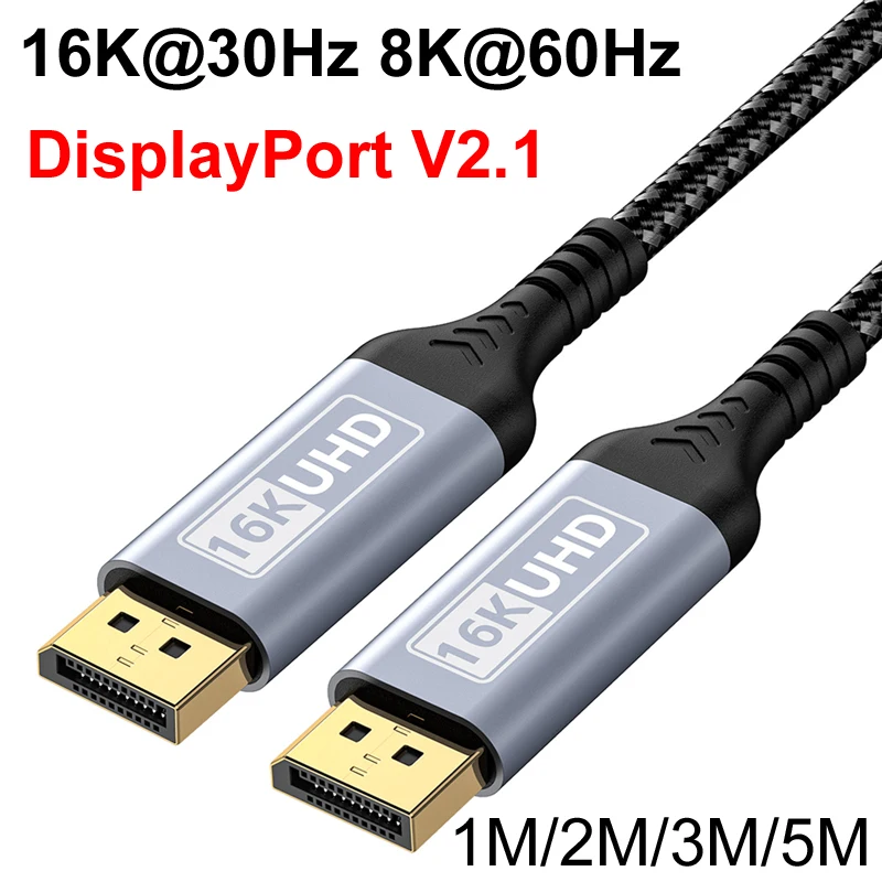 5M оплетка Displayport 2.1 кабель 16K 8K видео аудио кабель для Xiaomi TV Box ПК ноутбук монитор видеоигры DP кабель порт дисплея