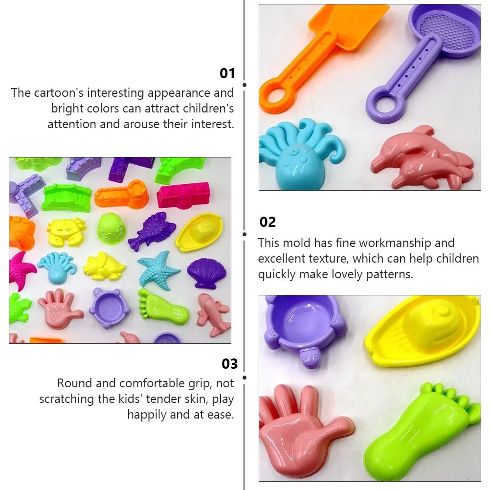 28 Pcs Space Beach Molds for Kids Colorful Toys Fine Workmanship Safe Rounded Grip Tools Set Educational Toys