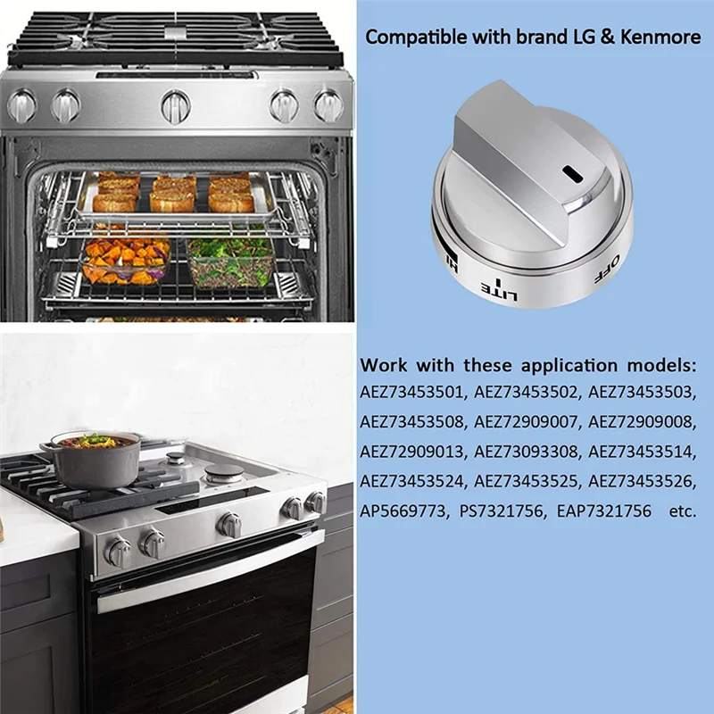 

5PCS AEZ73453509 Stove Knobs Burner Control Knobs for LG Gas Stove/Oven/Range Knobs Replace for AEZ72909008,AP5669773 CX