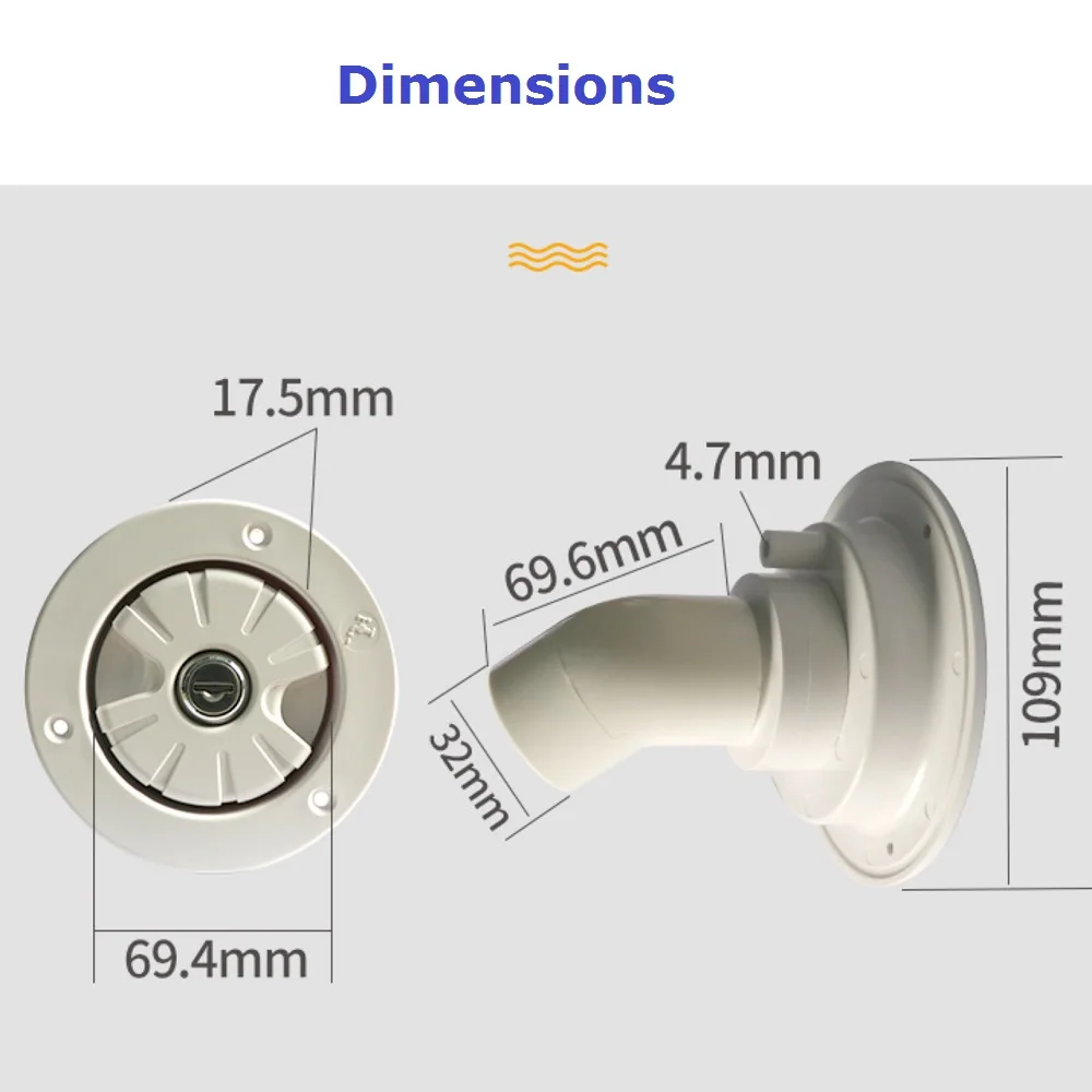 Vehicle Mounted Water Tank Filter Hatch Inlet Lockable for Camper Trailer Caravan Motorhome RVs/Marine Parts