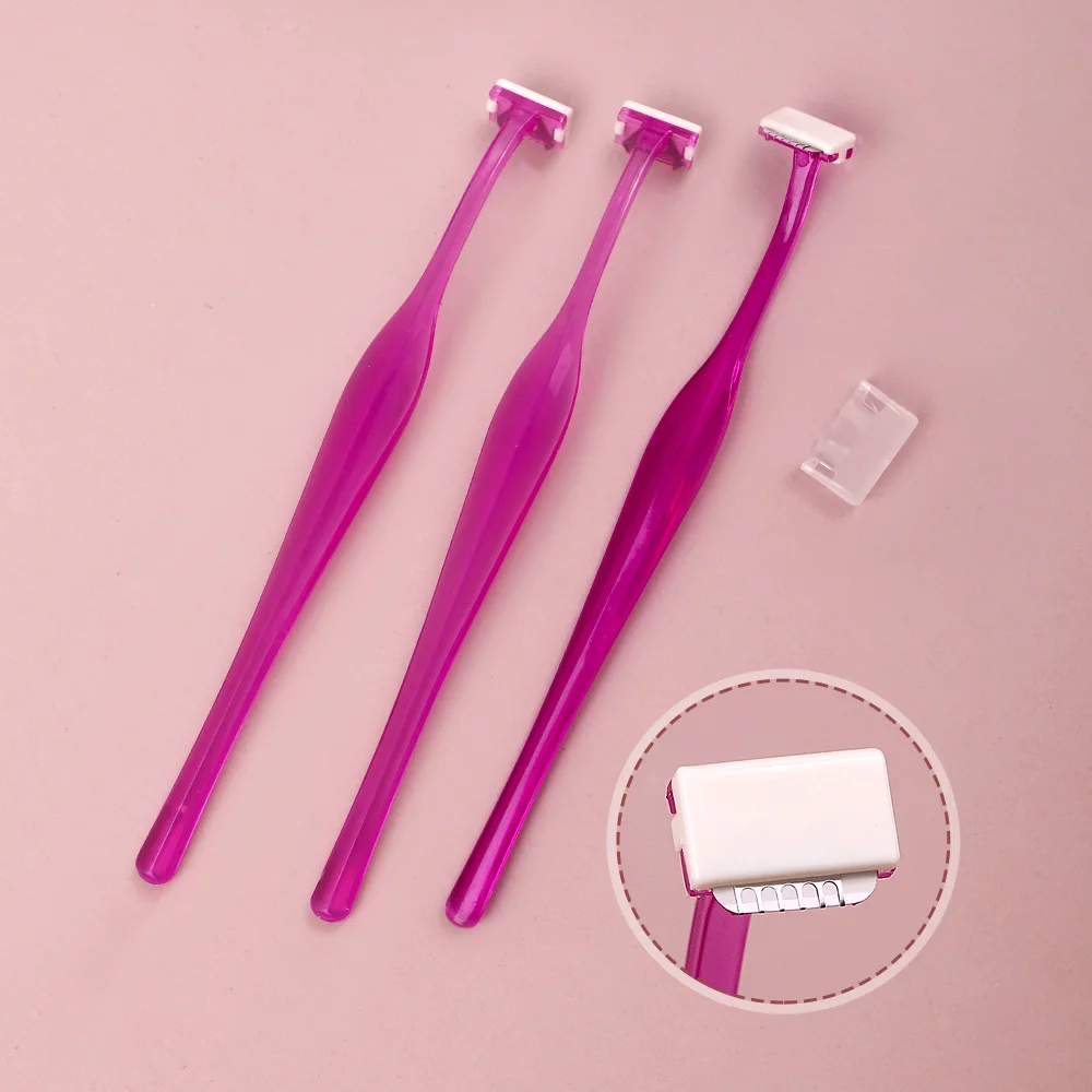 3 Augenbrauenrasierer-Sets, T-förmiger Sicherheits-Augenbrauenrasierer aus Edelstahl, Kosmetikwerkzeuge, Augenbrauenpflege und -rasur. – Detail 6