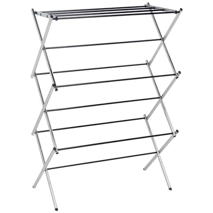 

Foldable Portable Metal Clothes Drying Rack for Indoor Air Drying Energy Saving 14.5 x 29.5 x 41.8 inches Chrome Silver Compact