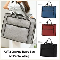 Solid Color Artist Bag A2 Art Portfolio Shoulder Bag Waterproof A3 Drawing Board Bag Carry Tote Bag