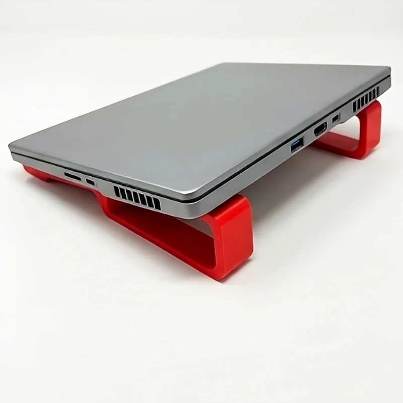 3D Printed Ergonomic Laptop Stand - Ventilated Cooling Riser for Heat Dissipation, Universal Lightweight Compact Desktop Bracket