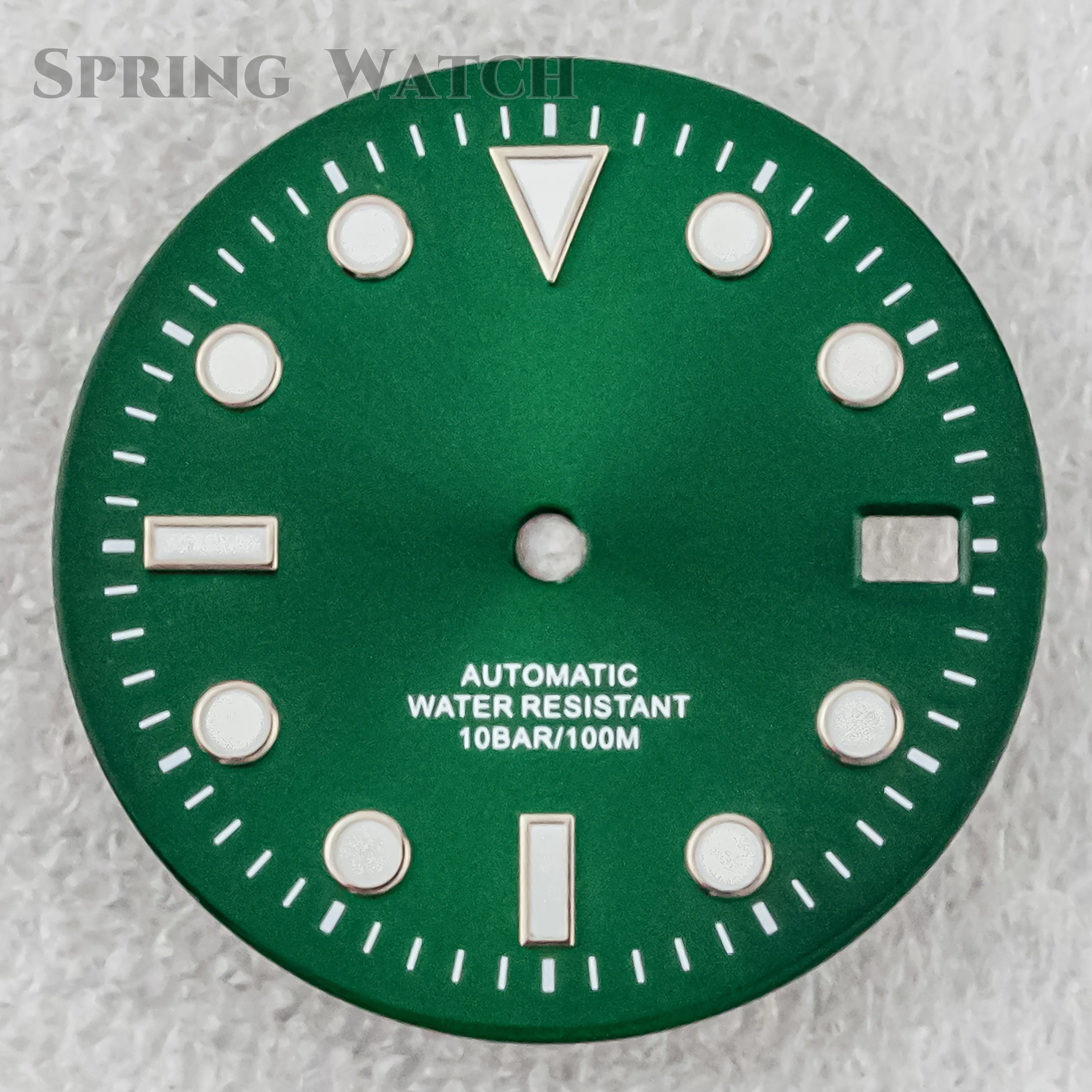 High Quality 28.5mm Watch Dial NH35 With Green Luminous For Crown At 3/3.8 Clock NH35 Movement Mod Accessories Parts