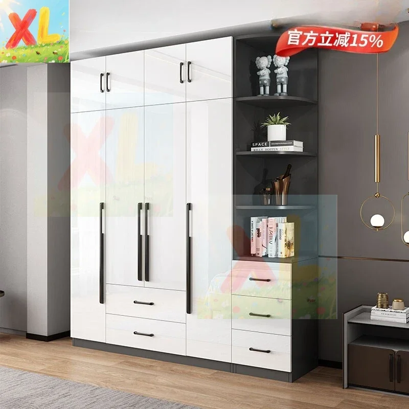 

New 2024 popular solid wood wardrobe household bedroom small apartment hanging wardrobe storage simple children's storage wardro