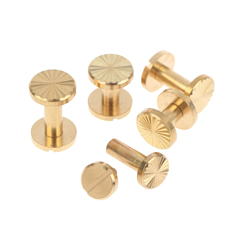 10pcs Solid Brass Binding Chicago Screws Belt Screw Nail Stud Rivets For Photo Album Leather Craft Belt Wallet Fasteners
