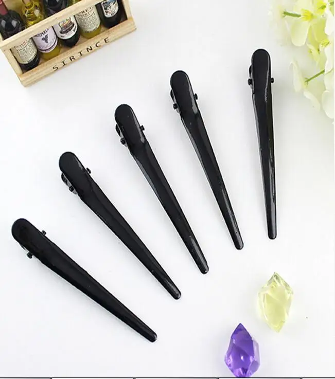 10pcs Metal Hairpin Single Prong DIY Hairstyle Alligator Hair Clip Black Styling Accessories