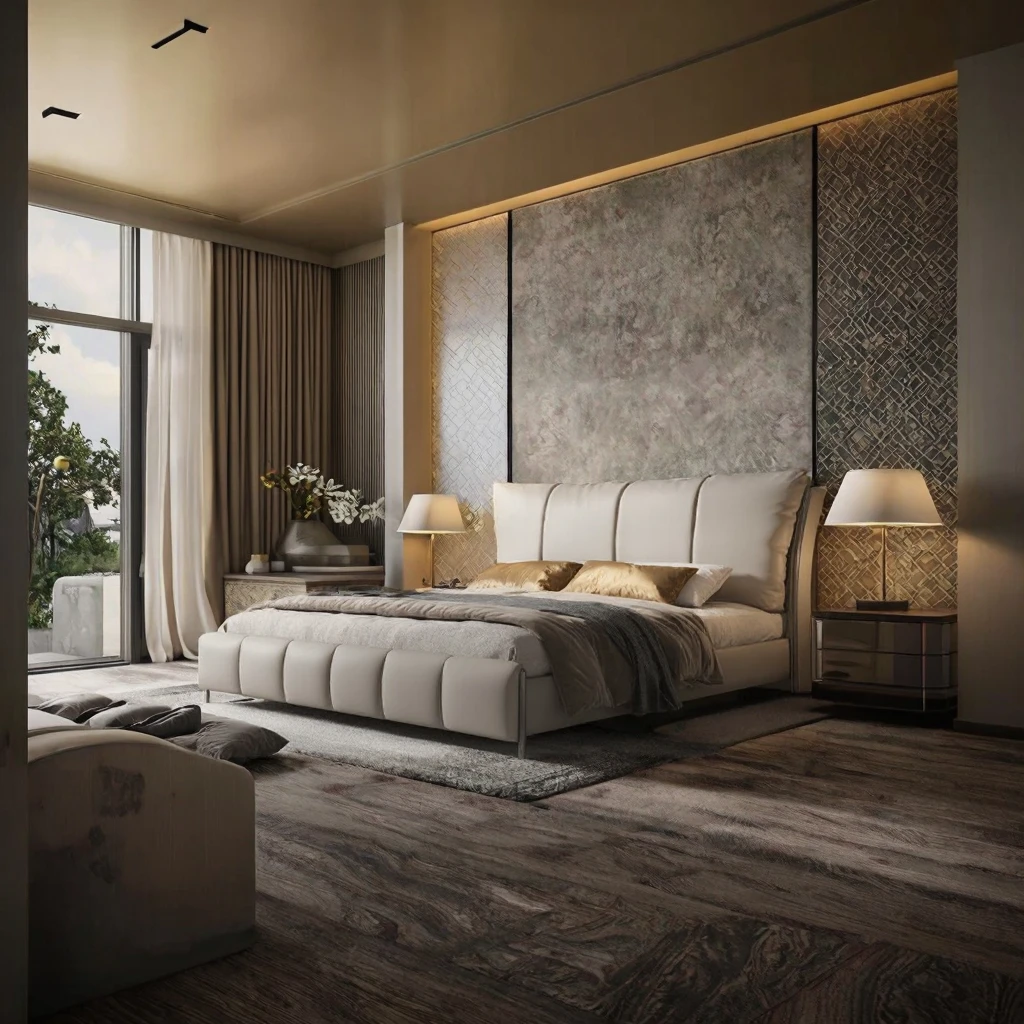 Custom Best-selling Modern Cream-colored Soft Cushion Genuine Leather Upholstery Wooden Large Double Bed Apartment Furniture