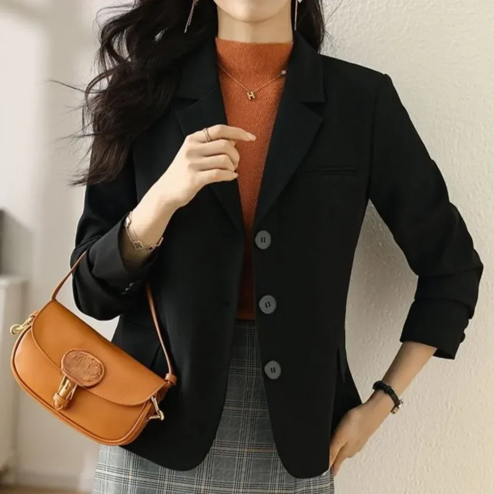 Jacket Korean Style Blazer Woman Casual Solid Outerwears Classic Women's Suit Elegant and Youth Outdoor Chic Coats for Women