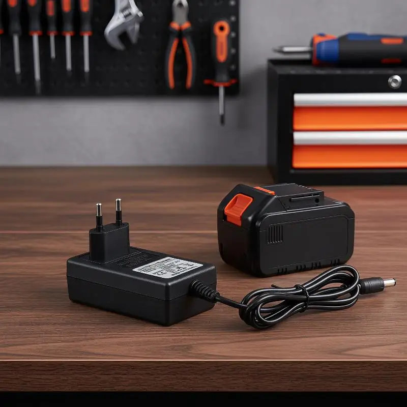 EU Plug 21V Lithium Battery Charger 1A 2A For 18V Electric Drill Polishing Machine Lawn Mower Intelligent Power Adapter