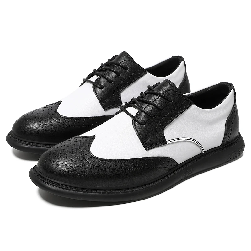 

Модная кожаная мужская обувь с цветными блоками, Нескользящая удобная спортивная обувь на плоской подошве, роскошные офисные повседневные мужские ковбойские туфли