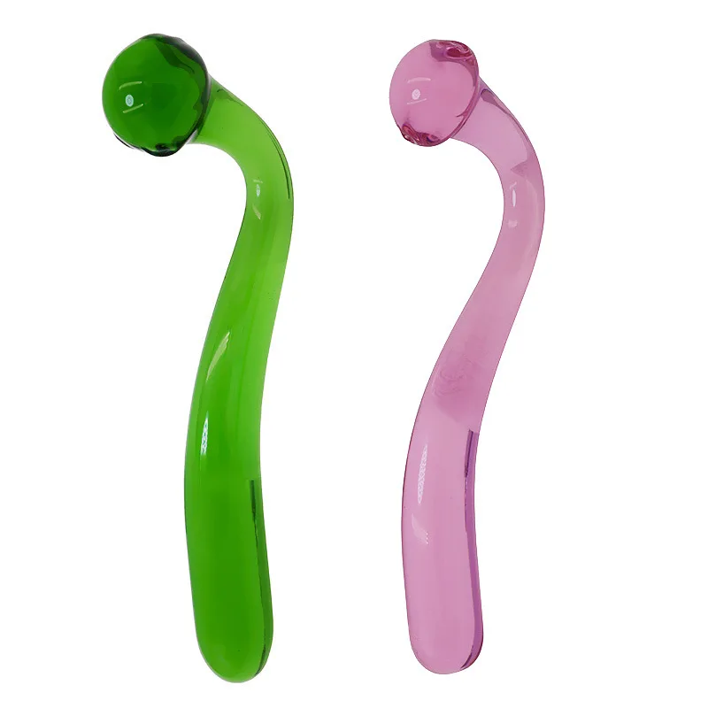 2 Colors Pyrex Glass Dildo Fake Penis Crystal Anal Beads Butt Plug Prostate Massager G Spot Female Masturbation Toys For Women