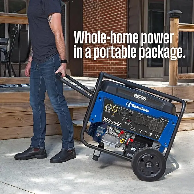 Outdoor Power Equipment 12500 Peak Watt Home Backup Portable Generator, Remote Electric Start with Auto Choke